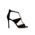 JIMMY CHOO AURA 95 EMBELLISHED SANDLAS BLACK AURA95SZR