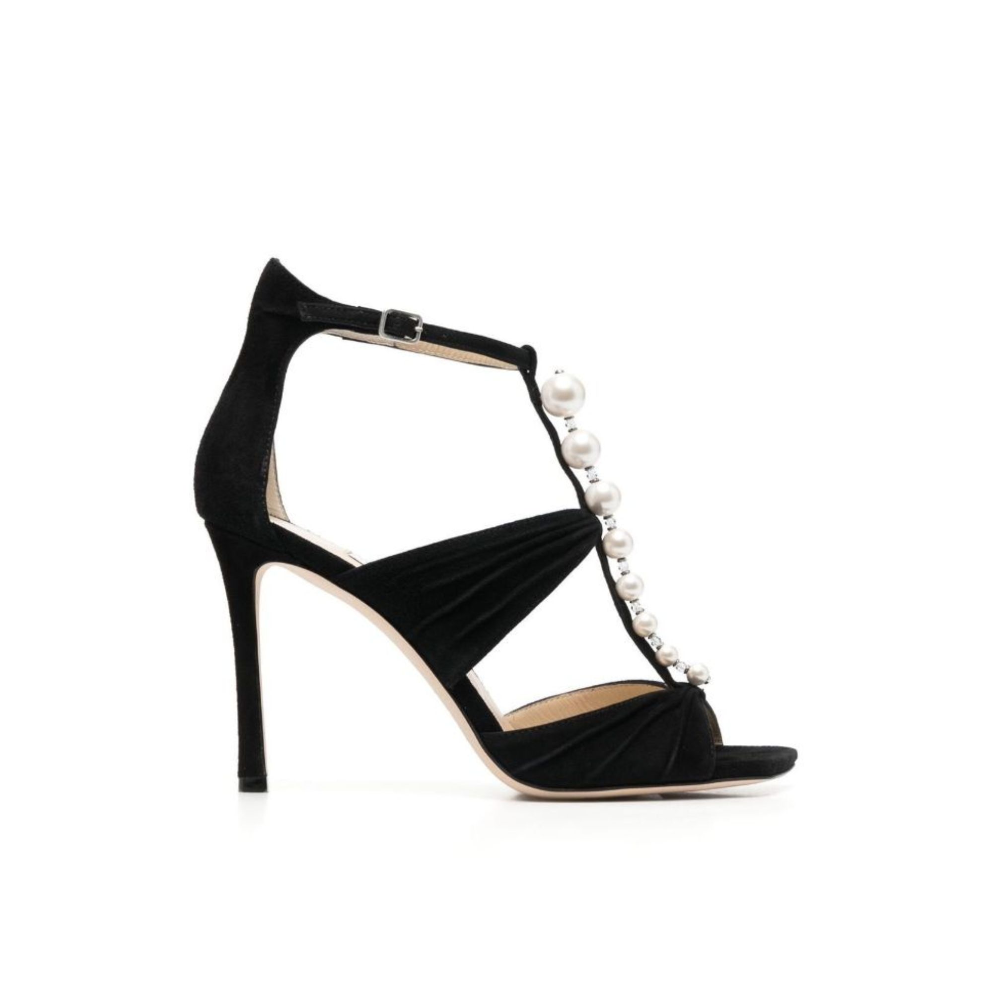 JIMMY CHOO AURA 95 EMBELLISHED SANDLAS BLACK AURA95SZR