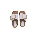 KHAITE THOMPSON LEATHER SLIDE WHITE P00623336