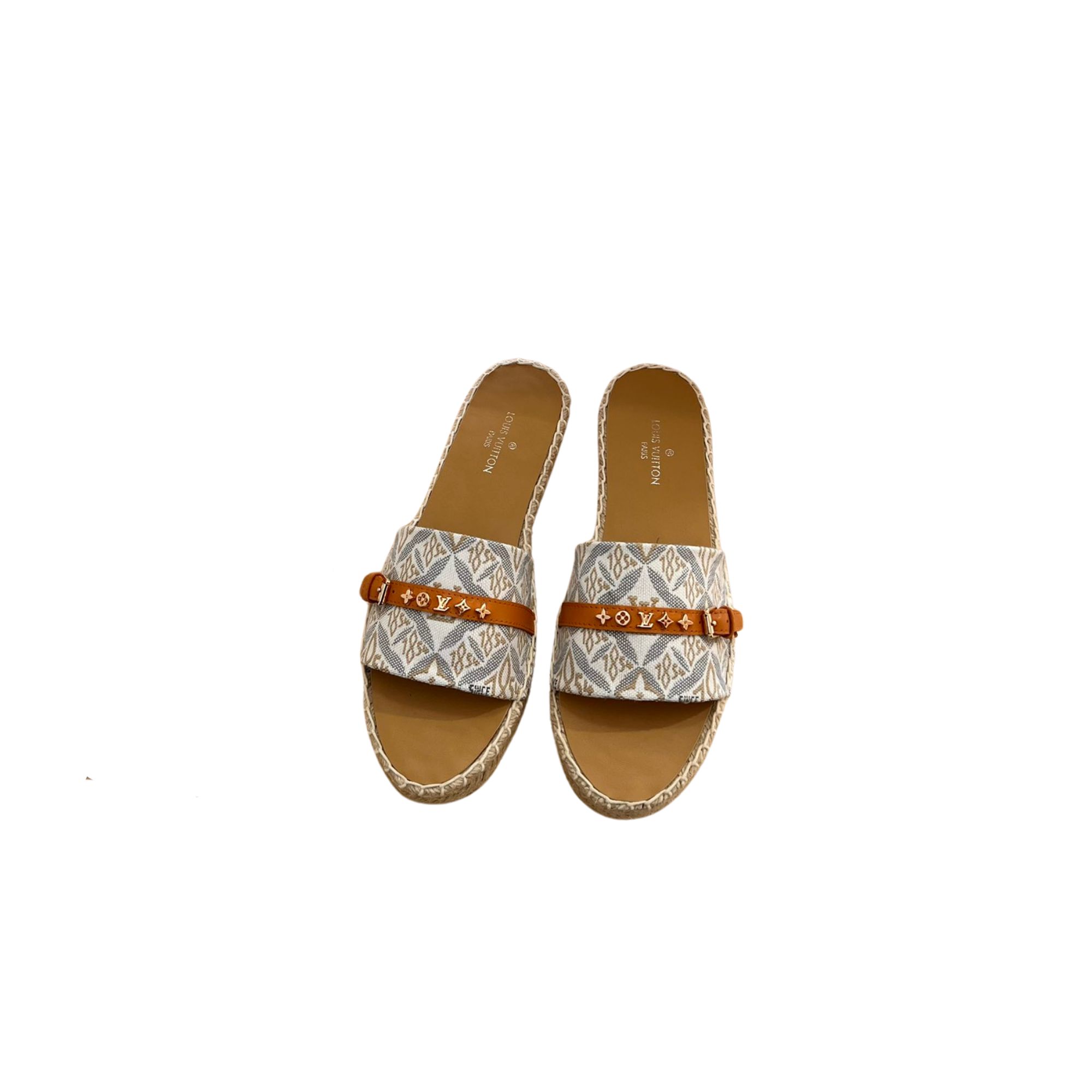 LOUIS VUITTON LOCK IT FLAT MULE BEIGE 1A9RL4