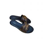 LOUIS VUITTON LOCK IT FLAT MULE COCOA BROWN 1A64MM