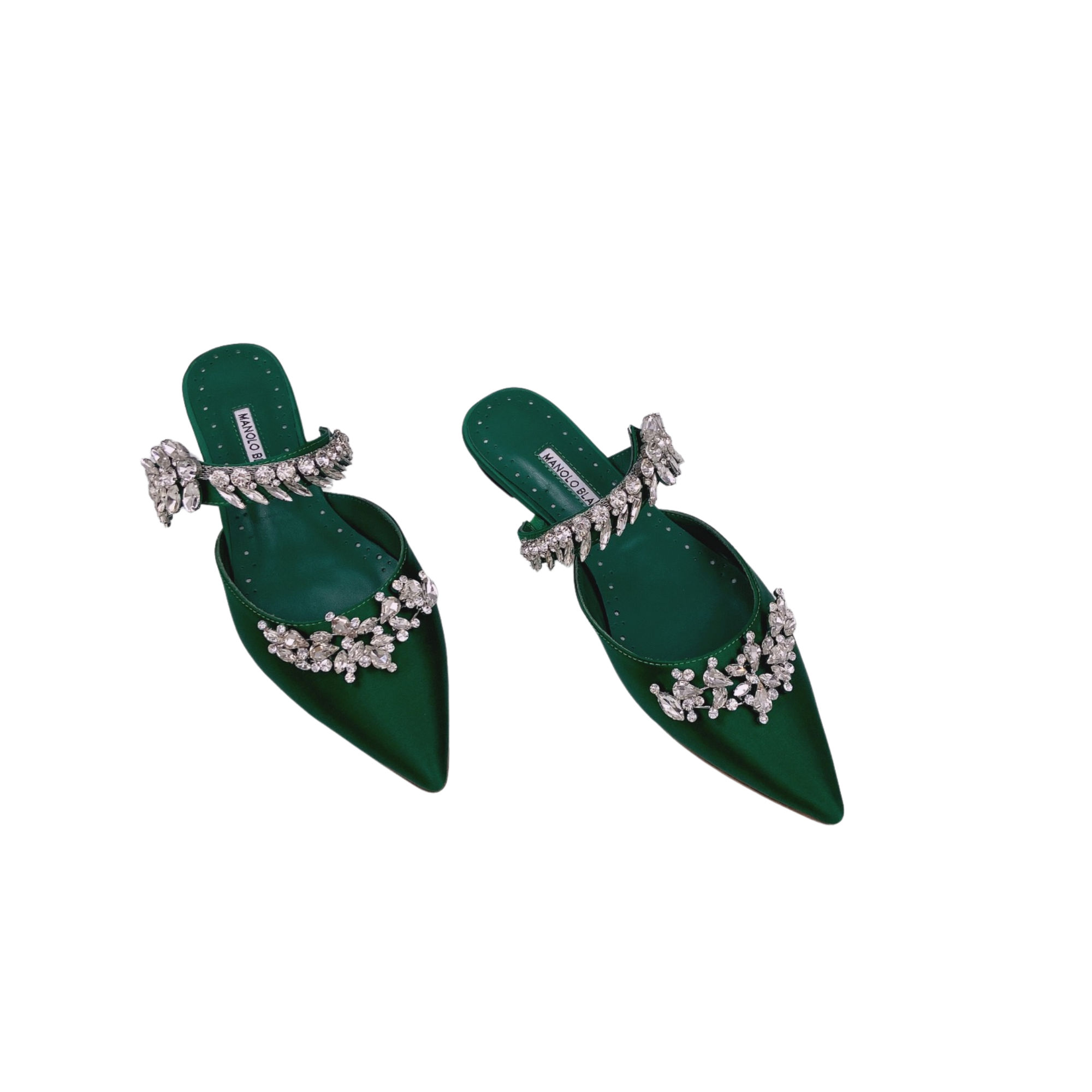 MANOLO BLAHNIK LURUMFLAT GREEN 122-1947-0010