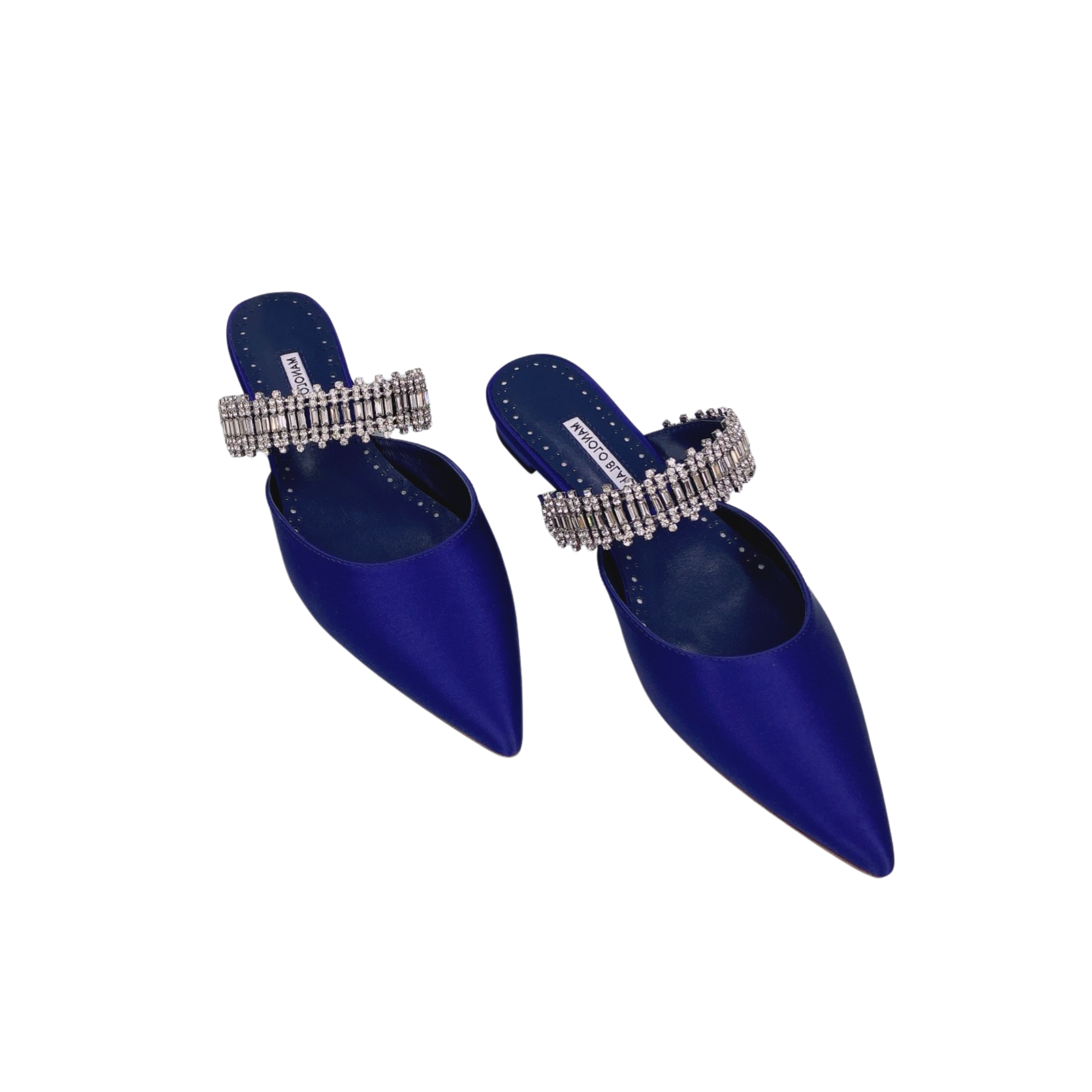 MANOLO BLAHNIK LUTARAFLAT DARK BLUE 421-1156-0009
