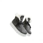 PRADA GABARDINE LACE-UP BOOTIES GREY 1T492M