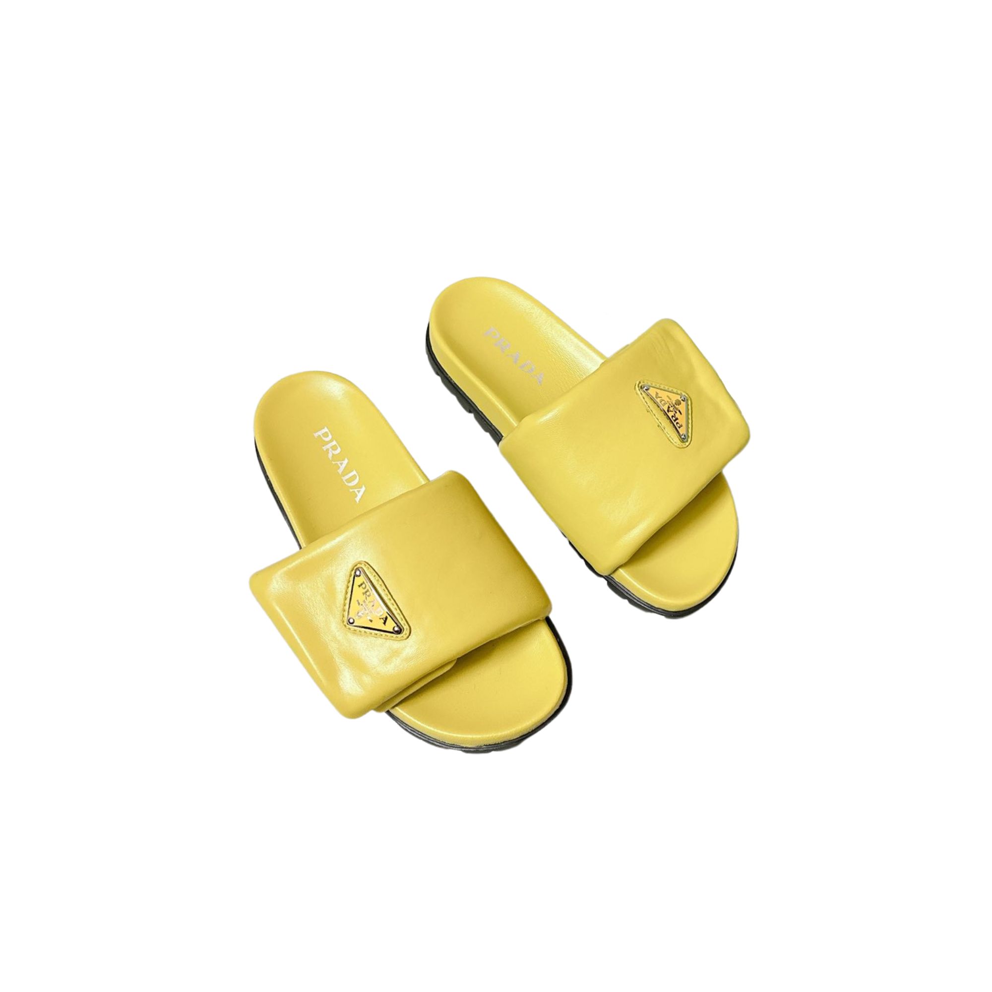 PRADA SOFT PADDED SLIDES YELLOW 1XX648