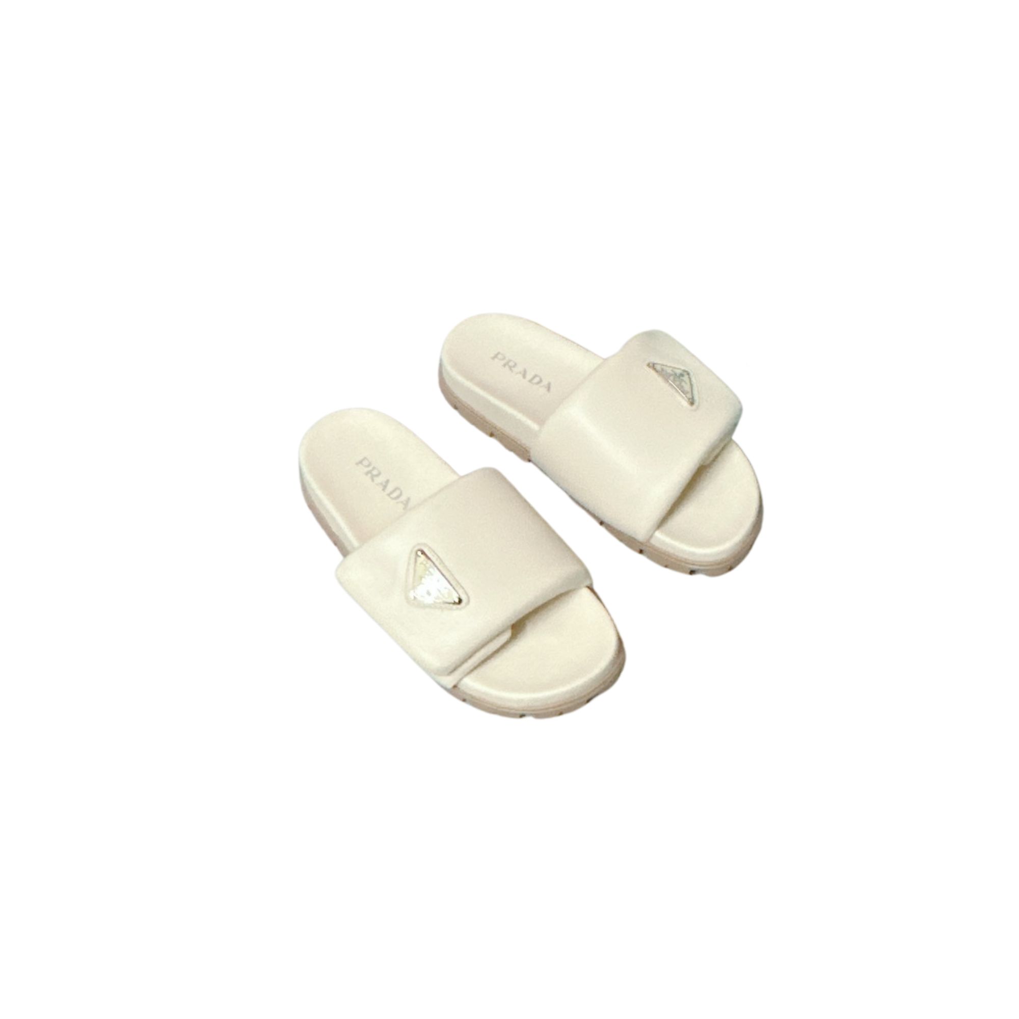 PRADA SOFT PADDED SLIDES OFF WHITE 1XX648