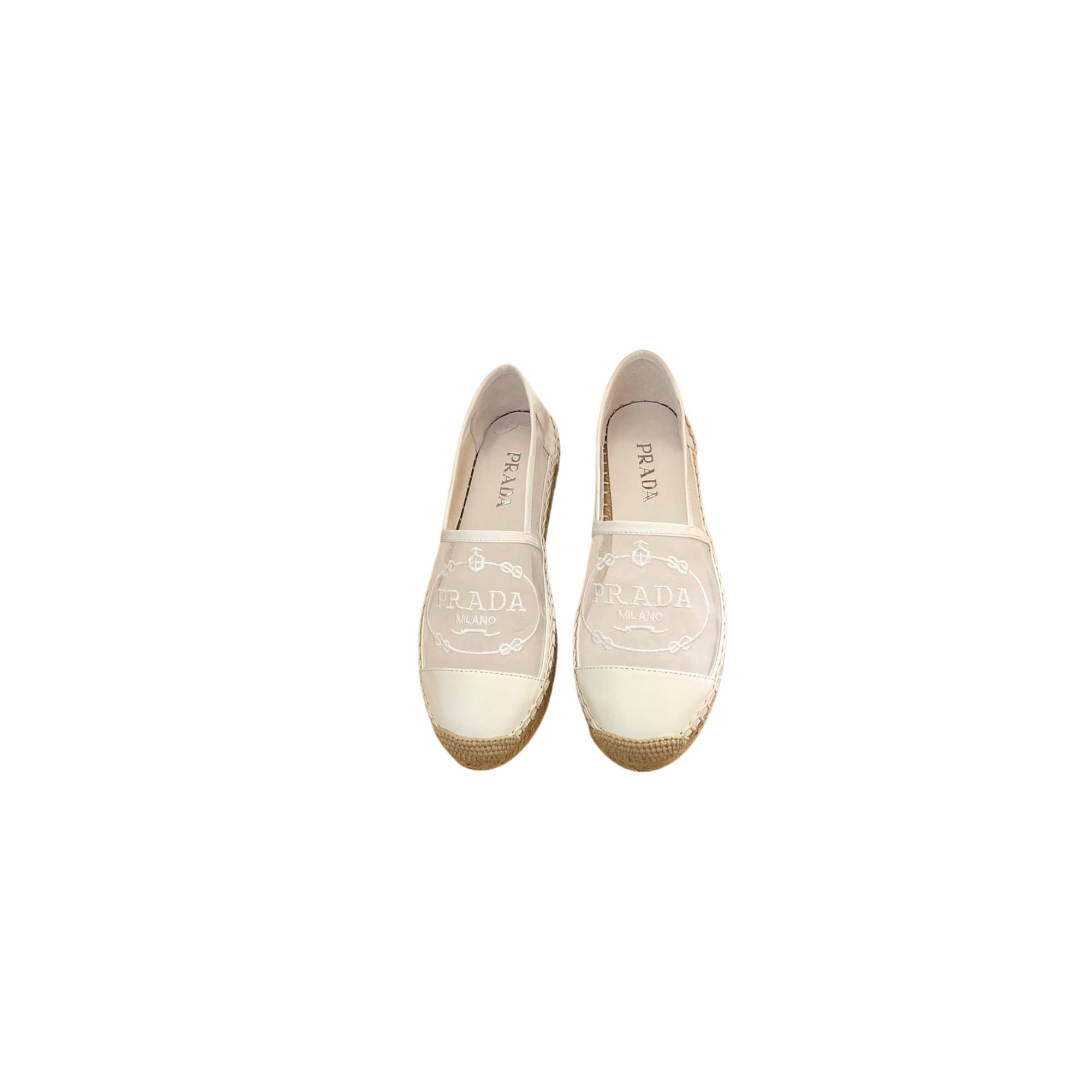 PRADA LINEN ESPADRILLES WHITE 1S841M