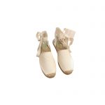 PRADA LINEN ESPADRILLE SANDALS CREAM 1IZ045