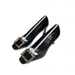 ROGER VIVIER TROMPETTE METAL BUCKLE PUMPS BLACK RVW40015