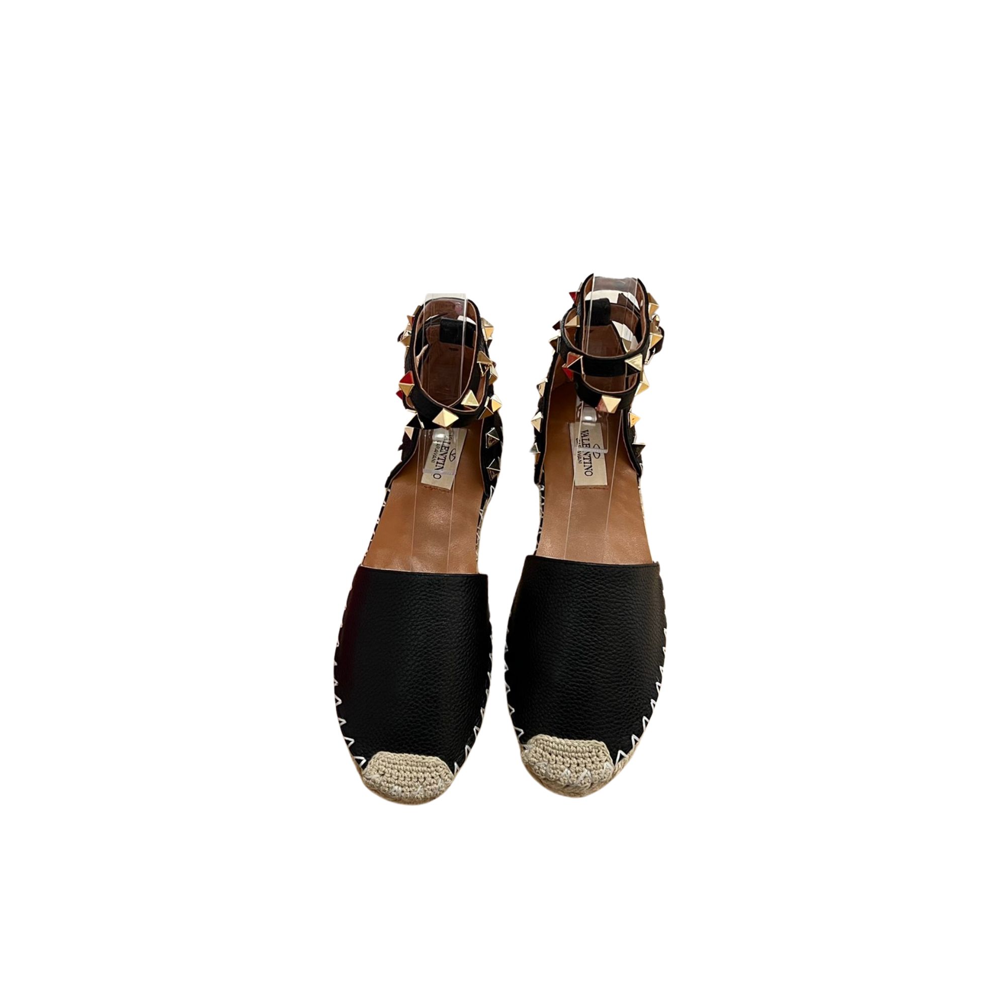 VALENTINO GARAVANI LEATHER ESPADRILLES BLACK P403204