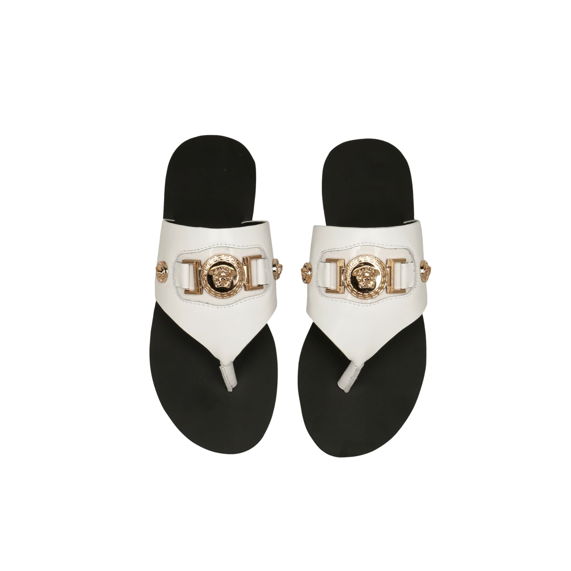 VERSACE FLAT SANDALS WHITE 375120