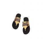 VERSACE FLAT SANDALS BROWN & YELLOW DSR257C