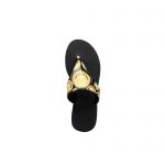 VERSACE FLAT SANDALS BLACK & YELLOW DSR257C