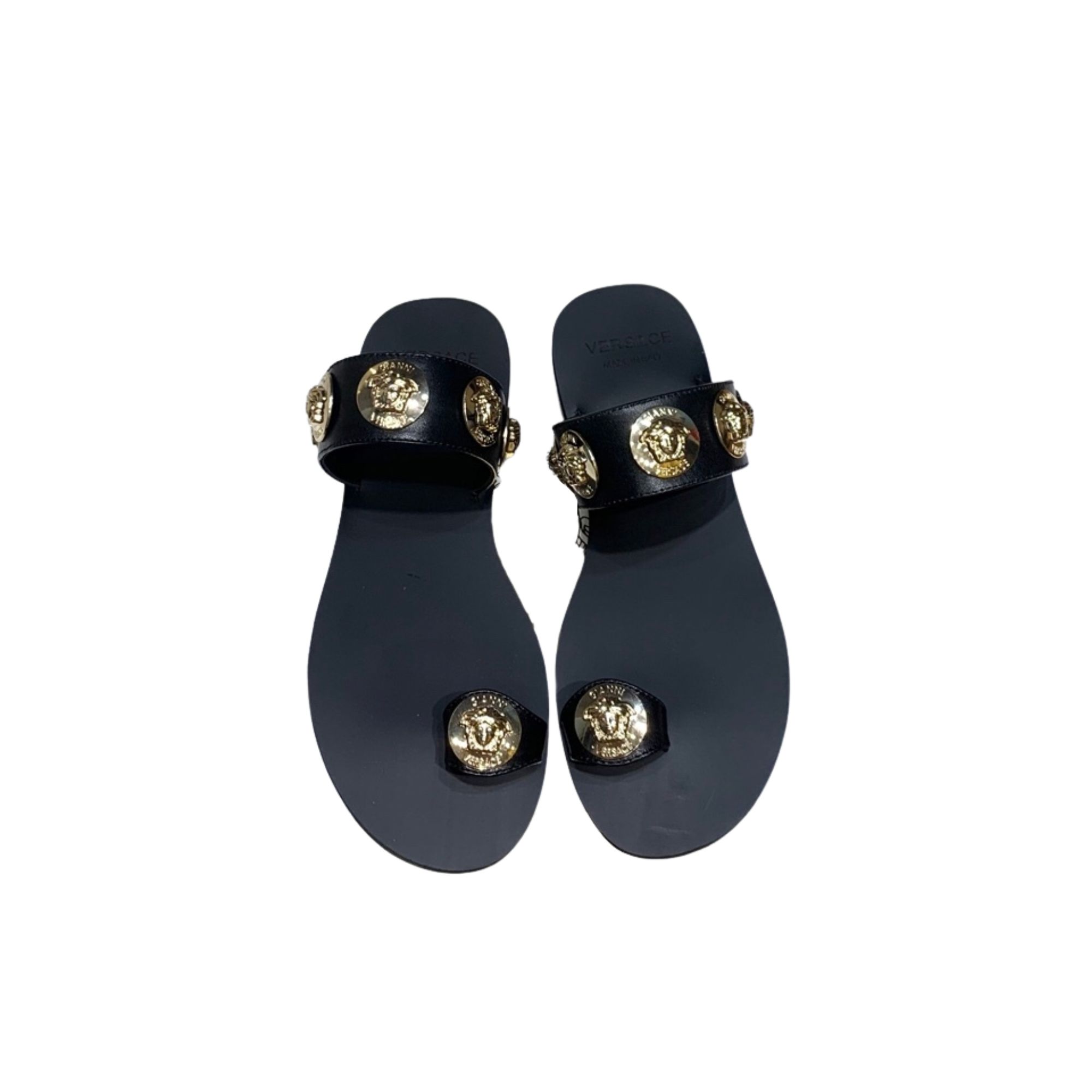 VERSACE FLAT SANDALS BLACK DSR257C