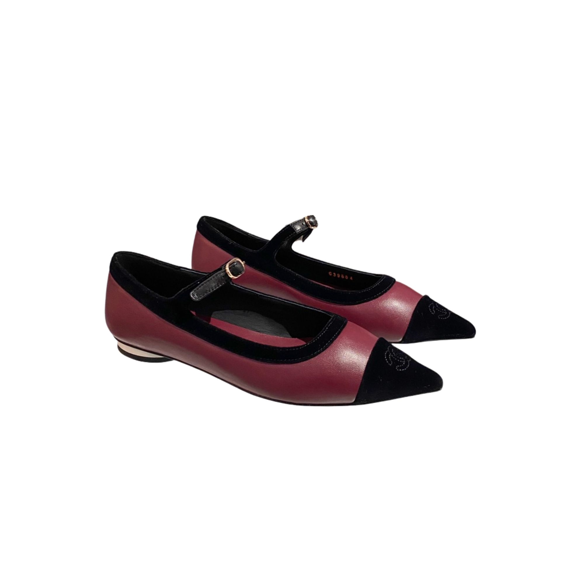 CHANEL MARY JANES BURGUNDY G39604