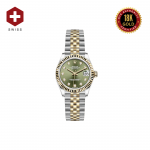 18K GOLD SWISS ROLEX DATEJUST 31 OLIVE GREEN DIAMOND DIAL 278273