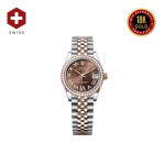 18K GOLD SWISS ROLEX DATEJUST 31 CHOCO ROMAN DIAMOND DIAL 279381