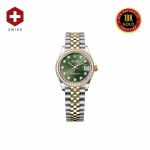 18K GOLD SWISS ROLEX DATEJUST 31 GREEN DIAMOND DIAL 178274