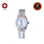 18K WHITE GOLD SWISS ROLEX DATEJUST 31 MOTHER-OF-PEARL DIAMOND DIAL 179384