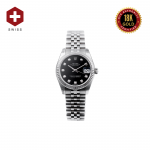 18K WHITE GOLD SWISS ROLEX DATEJUST 31 BLACK DIAMOND DIAL 179174