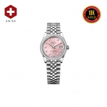 18K WHITE GOLD SWISS ROLEX DATEJUST 31 PINK DIAMOND DIAL 279384