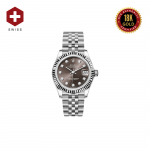 18K WHITE GOLD SWISS ROLEX DATEJUST 31 DARK GRAY DIAMOND DIAL 278274