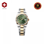 18K GOLD SWISS ROLEX DATEJUST GREEN ROMAN DIAMOND DIAL 126489