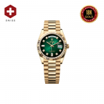 18K GOLD SWISS ROLEX DAY-DATE 36 YELLOW GOLD GREEN DIAMOND DIAL 118238