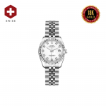 18K WHITE GOLD SWISS ROLEX DATEJUST 31 PEARL WHITE DIAMOND DIAL 179174