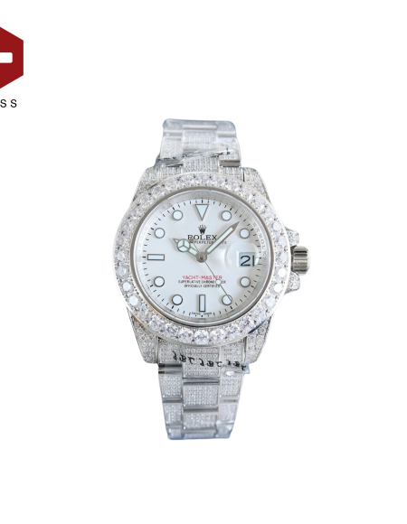 SWISS ROLEX YACHT MASTER DIAMOND DIAL WHITE 16622