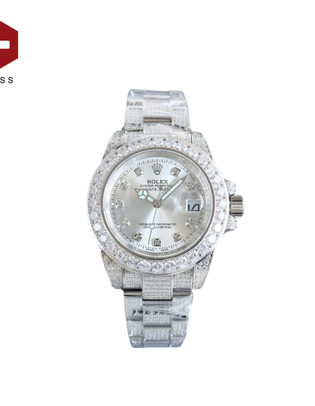 SWISS ROLEX DATEJUST DIAMOND DIAL SILVER 126334
