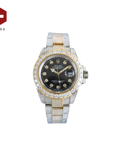 SWISS ROLEX DATEJUST DIAMOND DIAL BLACK 126334