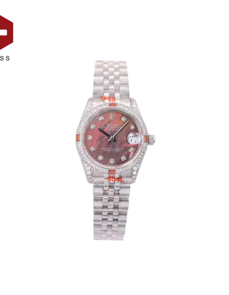 SWISS ROLEX DATEJUST MAROON MOTHER OF PEARL DIAL 178383