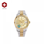 SWISS ROLEX SKY-DWELLER FLUTED BEZEL GOLD 326933