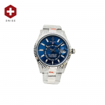 SWISS ROLEX SKY-DWELLER FLUTED BEZEL BLUE 326933