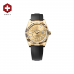 SWISS ROLEX SKY-DWELLER FLUTED BEZEL CHAMPAGNE 336238
