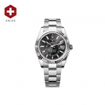 SWISS ROLEX SKY-DWELLER FLUTED BEZEL BLACK 336934