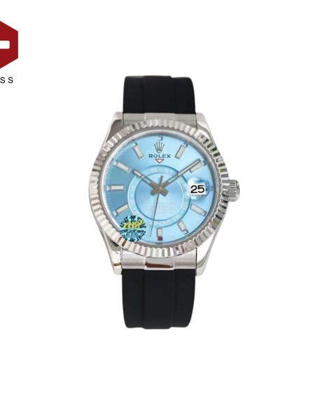 SWISS ROLEX SKY-DWELLER FLUTED BEZEL BLUE 336238