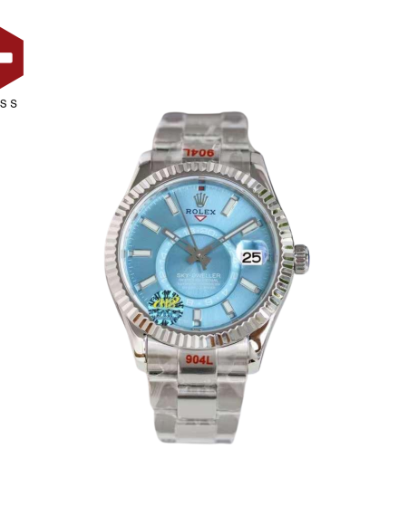 SWISS ROLEX SKY-DWELLER FLUTED BEZEL BLUE 336934