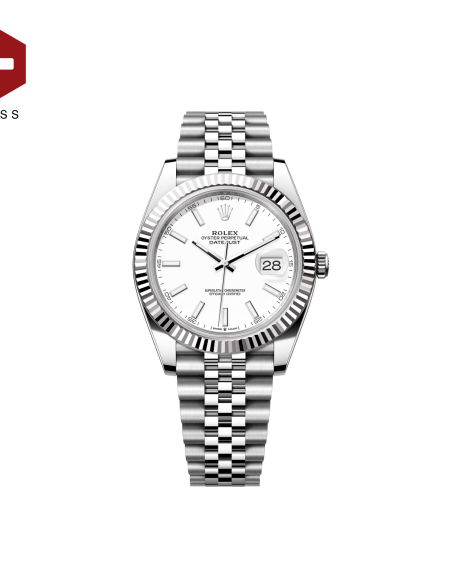 SWISS ROLEX DATEJUST FLUTED BEZEL WHITE 126334