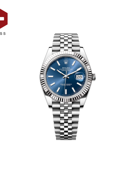 SWISS ROLEX DATEJUST FLUTED BEZEL BRIGHT BLUE 126334