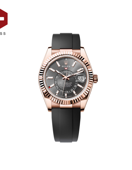 SWISS ROLEX SKY-DWELLER FLUTED BEZEL SLATE 336235