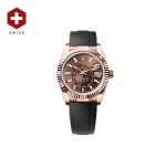 SWISS ROLEX SKY-DWELLER FLUTED BEZEL CHOCOLATE 336235