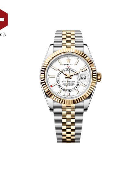 SWISS ROLEX SKY-DWELLER FLUTED BEZEL WHITE 336933