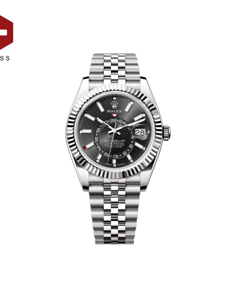 SWISS ROLEX SKY-DWELLER FLUTED BEZEL BRIGHT BLACK 336934
