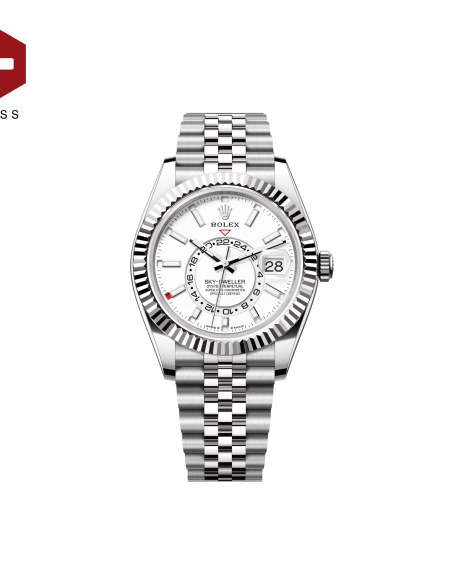 SWISS ROLEX SKY-DWELLER FLUTED BEZEL WHITE 336934