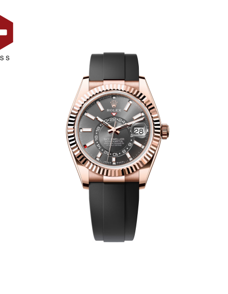 SWISS ROLEX SKY-DWELLER FLUTED BEZEL SLATE 336235