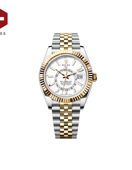 SWISS ROLEX SKY-DWELLER FLUTED BEZEL WHITE 336933