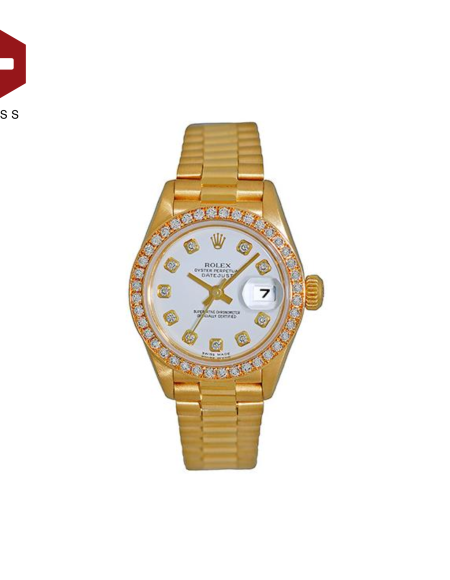 SWISS ROLEX DATEJUST DIAMOND BEZEL WHITE 178288