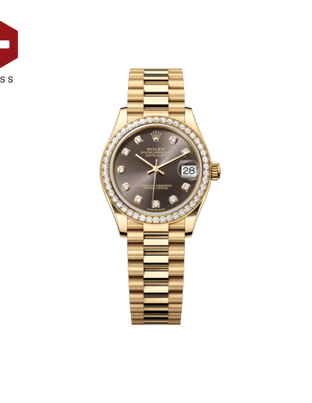 SWISS ROLEX DATEJUST DIAMOND BEZEL CHOCOLATE 178288